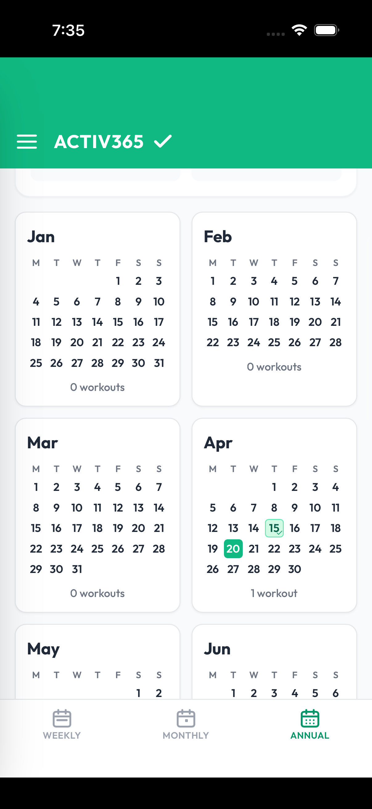Activ365 annual view — full year at a glance