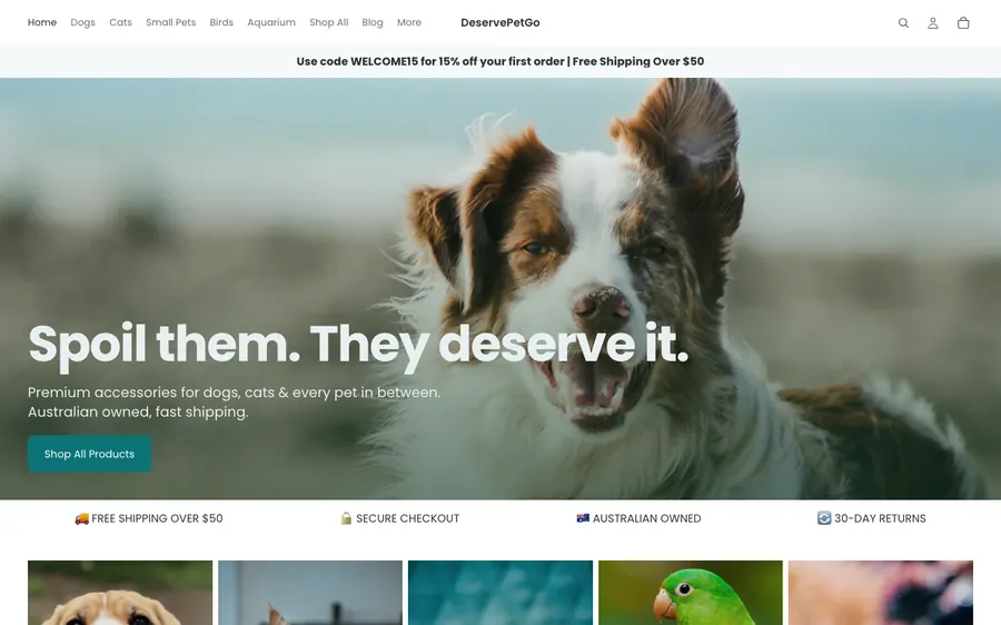 DeservePetGo — premium pet accessories, Australian owned
